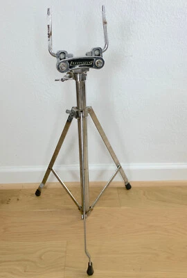 Trípode LUDWIG AÑOS 70 De Colección Doble Estante Tom Soporte de Tambor con Brazos en L Completo Azul y Oliva Foto 1 de 4