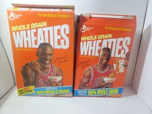 Lot (2) Vintage Michael Jordan Chicago Bulls Wheaties Empty Cereal Boxes 89 91 - Picture 1 of 5