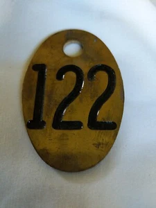 Brass Cow Tag #122 2 3/4 Inch By 2 Inch (K) - Picture 1 of 1