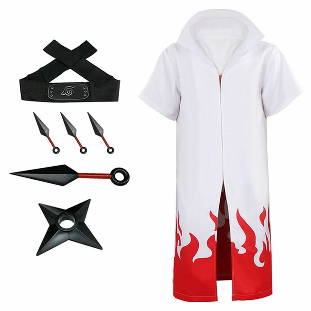 Naruto Kids Ninja Fantasia Menino Halloween Cosplay Masculino Longo Manto  Uniforme com Acessórios