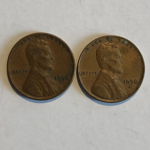 1956 D Wheat Penny Lincoln 1 Cent Coin Error LOT #3 Cover