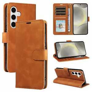Leather Case For iPhone 16 15 14 13 12 Pro Wallet Phone Cover+Tempered Glass - Picture 1 of 18