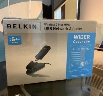 New  Sealed F5D9050 Belkin Wireless G Plus MIMO USB Network Adapter USB 108Mbps - Image 1 of 3