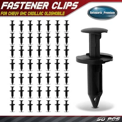 50Pcs 8mm Nylon Fastener Clips Push-Type with Closed End for Chevy GMC Cadillac - Image 1 of 4