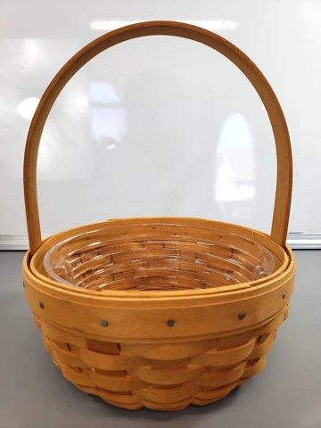 Longaberger  Small Round Easter Basket & Protector Classic 2001 Cover