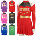 Womens Cheerleading Party Costumes Cold Shoulders Dress Ladies Uniform Complete