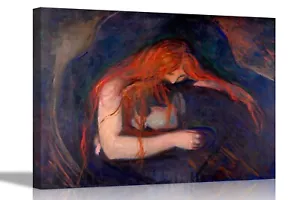 Famosos cuadros de pared colgantes enmarcados en lona de vampiros de Edvard Munch - Imagen 1 de 10