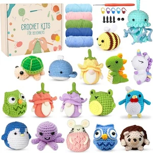 1/3x DIY Crochet Stuffed Animal Kit Beginner Crochet Kit.Crochet·Hooks Yarn Kids - Picture 1 of 27