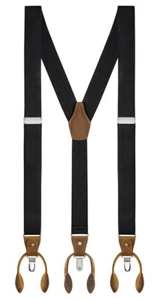 Buyless Fashion Men Adjustable Suspenders 48" 1 1/4" Clips And Buttons Y Back - Picture 1 of 77