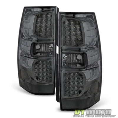 Smoked 2007-2014 Chevy Suburban 1500 2500 Tahoe GMC Yukon LED Tail Lights Lamps - Image 1 of 4