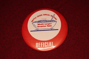 Battle Creek Cereal Festival Button for an Official - Picture 1 of 2