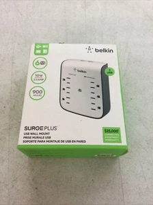 Belkin SurgePlus 10W 6-Outlet USB Surge Protector Brand New - Afbeelding 1 van 2