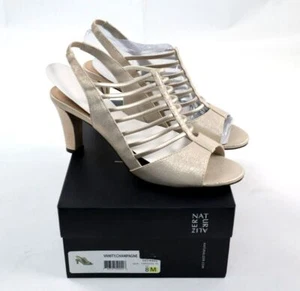 Naturalizer Women's 8M Vanity Dress Sandals Strappy Slingback Champagne NIB - Picture 1 of 11