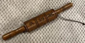 VINTAGE WOOD SPRINGERLE ROLLING PIN 12 DESIGNS COOKIES And Pie Crust Designs 14" - Picture 1 of 8