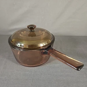 Vision Corning Ware Pentola da cucina in vetro ambra 1,5 L con coperchio USA - Foto 1 di 6