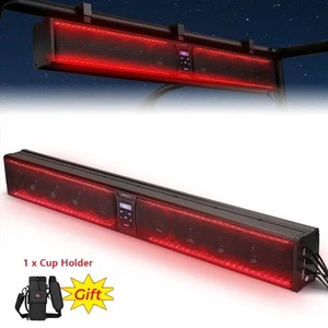 600W 39" 10 Speaker Bluetooth Marine For Polaris/ATV/UTV/RZR Soundbar System - Picture 1 of 13