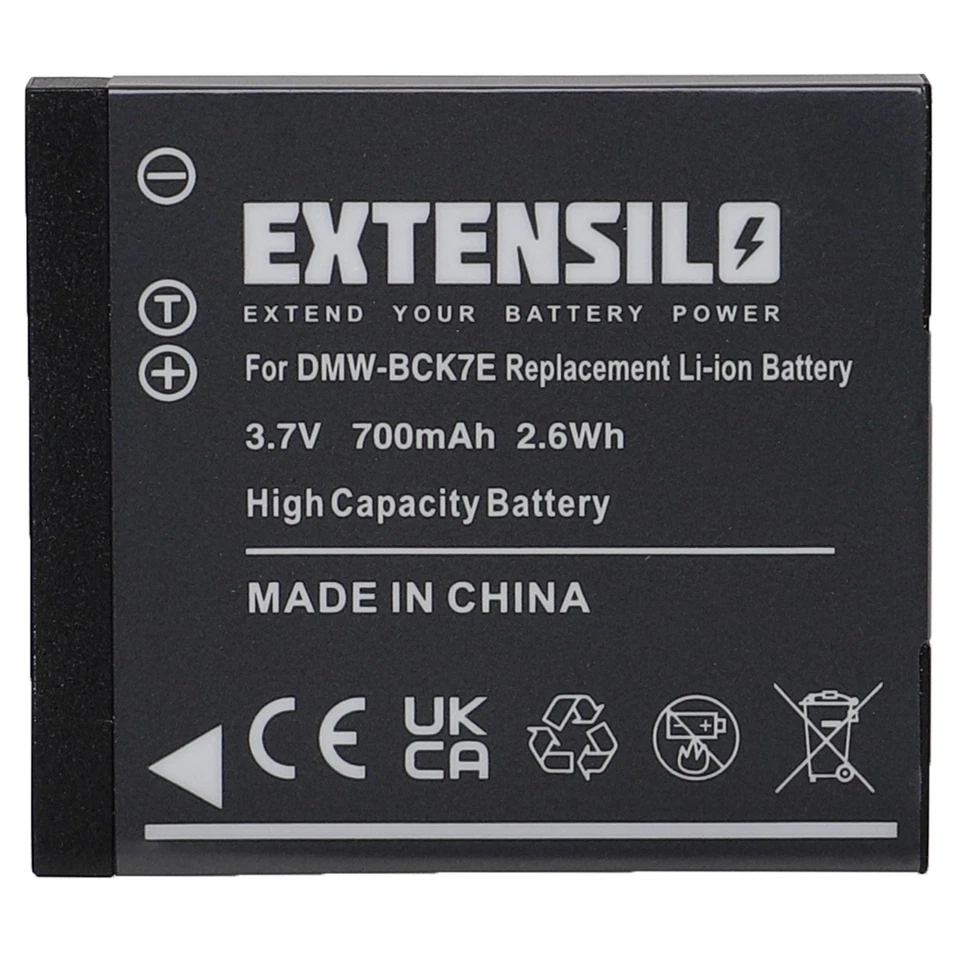 EXTENSILO Batteria per Panasonic Lumix DMC-FS37 DMC-FS35 DMC-FS45 DMC-FS40 700mAh 3,7V