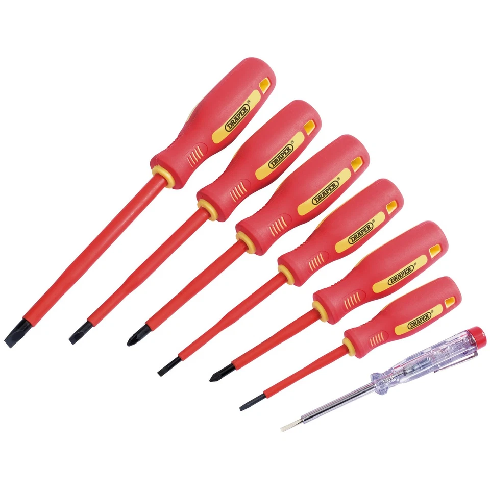Draper Fully Insulated Screwdriver Set with Mains Tester 7 Piece 46540 - Image 1 of 1