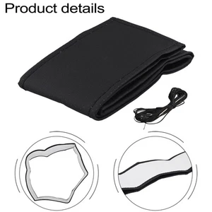 Wheel New Steering Set Leather Black Sleeve With Breathable Cover Car Diy And - Picture 1 of 21