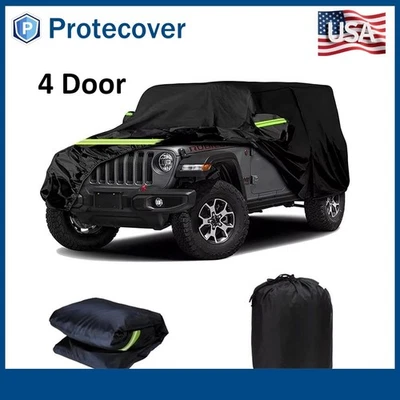 Waterproof Car Cover for Jeep Wrangler 4 Door CJ YJ TJ Dust UV Rain Protection - Image 1 of 4