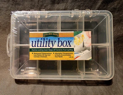 Explorer Series Clear Plastic Utility Tackle Box 6 Compartments NEW - Image 1 of 4