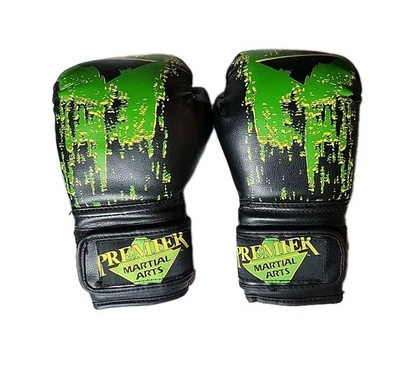 Молодежные перчатки для бокса/спарринга Premier Martial Arts MMA 8 унций Лайм зеленый черный подарок - Изображение 1 из 4