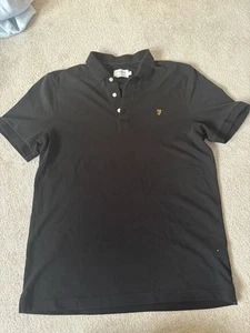 Men’s Farah Black Polo Short Size Large - Picture 1 of 2