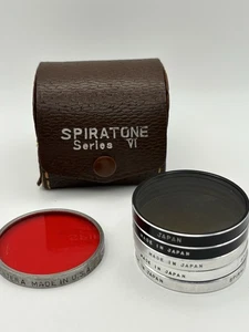 Vintage SPIRATONE BRAUNES LEDERFILTERETUI. SERIE VI.  6 Objektive. USA & Japan. - Bild 1 von 12