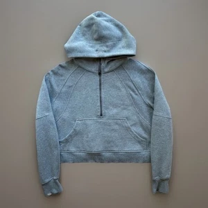 Lululemon Scuba Oversized Half Zip Hoodie Medium Gray Hooded Pullover Yoga - Picture 1 of 9