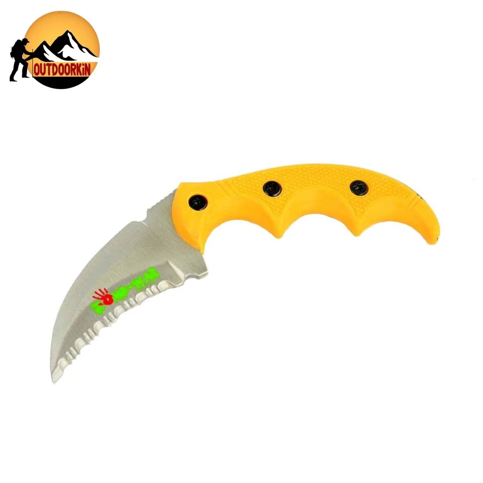 Cuchillo desollador de bota naranja Zomb-War de 5,75" con funda Foto 1 de 2