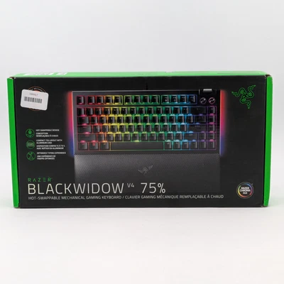 Razer BlackWidow V4 75% Wired Orange Switch Mechanical Gaming Keyboard | Black  - Image 1 of 4