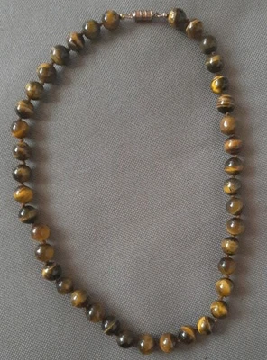 Kette Tigerauge 50 cm Halskette mit Magnetverschluss - Bild 1 von 3