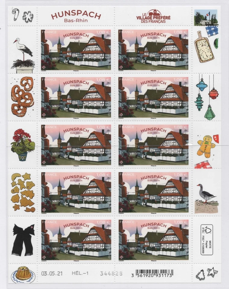 France - Feuillets de France - 2021 - No F31 - Hunspach (**) - Photo 1/1