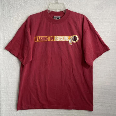 Vtg NFL Washington Football NFL Shirt Mens Majestic Red Crew Neck Short Sleeve Cover
