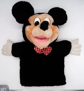 Vintage Mickey Mouse Applause Hand Puppet Red with White Polka Dot Tie Disney - Picture 1 of 16