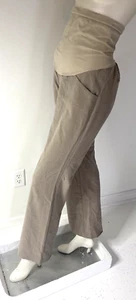 Motherhood Maternity Pants S Beige Flare Leg Elastic Waist Pockets Work - Picture 1 of 8