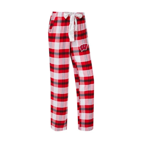 University of Wisconsin Badgers Women's Flannel Pajamas Plaid PJ Bottoms Cover