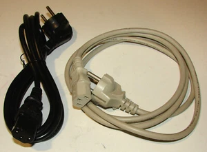 1 Netzkabel 3pol. schwarz oder WEISS 1,8 m KALTGERÄTEKABEL / STECKER - Bild 1 von 1