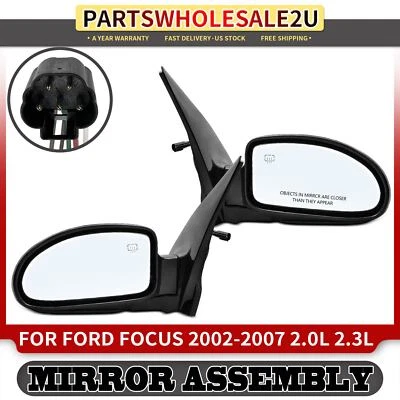 Espejo retrovisor calefactor eléctrico negro lado izquierdo y derecho y ajuste eléctrico para Ford Focus 02-07 Foto 1 de 4