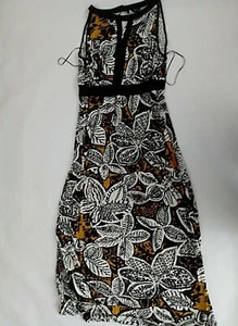 M & Co Kleid schwarz/weiß Print geblümt Gr. UK 18 (260423) - Bild 1 von 6