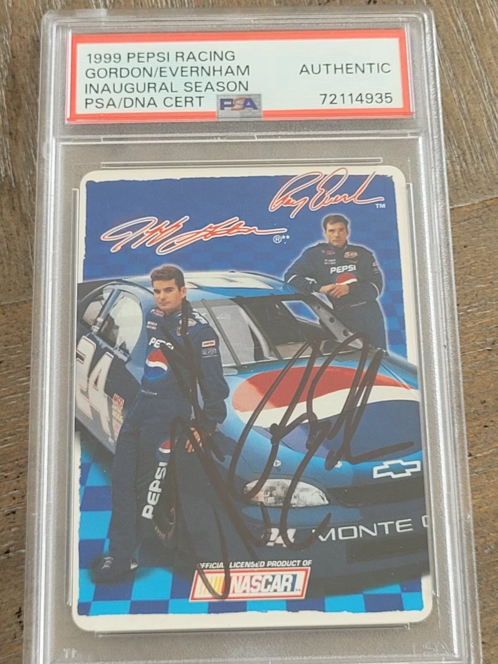 1999 Pepsi Racing Jeff Gordon /Ray Evernham Dual on Card Auto-PSA Authentic-POP1 - Image 1 of 3