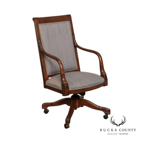 Empire Style Carved Executive Office Desk Chair Cover