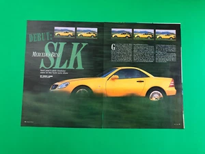 1996 MERCEDES BENZ SLK ORIGINAL PRINT AD 3 PAGE ROAD TEST PRINTED - Picture 1 of 2