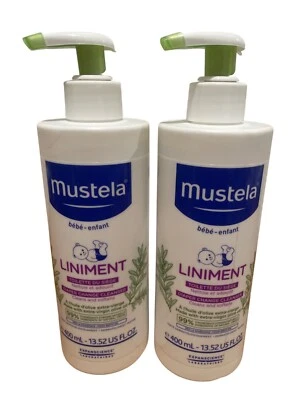 Pack de 2 lociones limpiadoras Mustela Liniment para niños desde el nacimiento 400 ml Foto 1 de 4