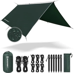 Bessport Zeltplane, Camping Zelt Tarp 3m x 3m Wasserdicht PU3000 mm Tarp - Bild 1 von 7