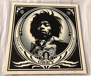 Shepard Fairey Signed Jimi Hendrix AP Album Cover Obey Records LP Art Print - Picture 1 of 3