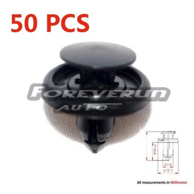 50 Pcs 7mm Push Type Bumper Fender Liner Fastener Retainer Clip For Toyota Lexus - Image 1 of 3