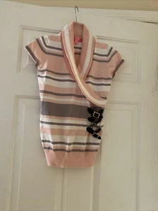 Say What Sweater Girls Sz XL Pink /Gray Short Sleeve  - Picture 1 of 7