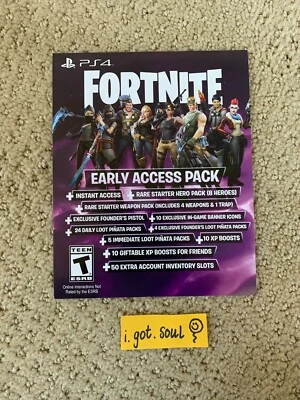 1x Fortnite PS4 PS5 Deluxe Founders Early Access Pack Code Only PSN Gültig Unbenutzt - Bild 1 von 3