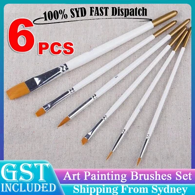 Nice 6Pcs Art Painting Brushes Set Acrylic Oil Watercolor Artist Paint Brush Hot - image 1 of 4